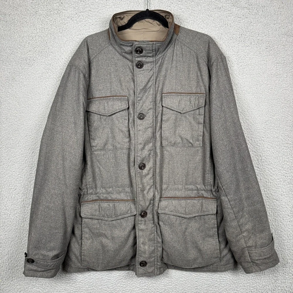 Peter Millar Coat Mens XL Gray Brown Prato Reversible Jacket Golf Preppy Outdoor